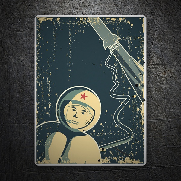 Car & Motorbike Stickers: Yuri Gagarin, retro astronaut