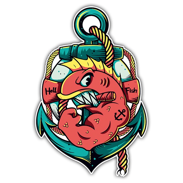 Car & Motorbike Stickers: Hell Fish