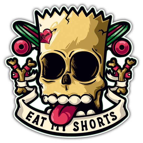 Huh Appal Scatter Sticker Eat my Shorts (Simpsons) | MuralDecal.com