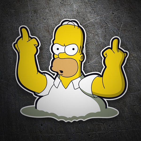 Car & Motorbike Stickers: Homer Middle Finger