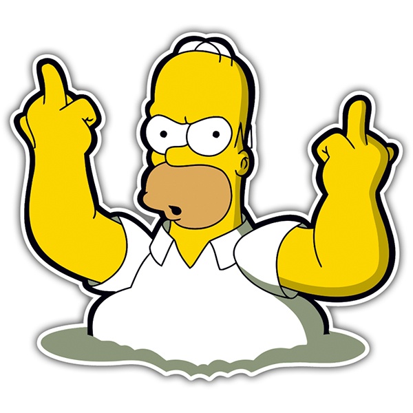Car & Motorbike Stickers: Homer Middle Finger