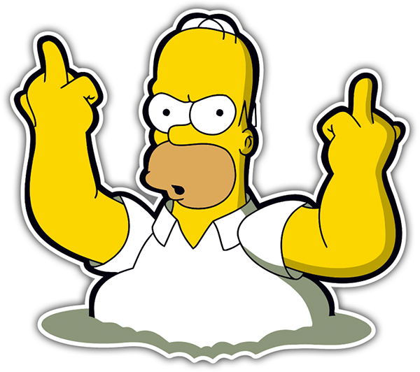 Car & Motorbike Stickers: Homer Middle Finger