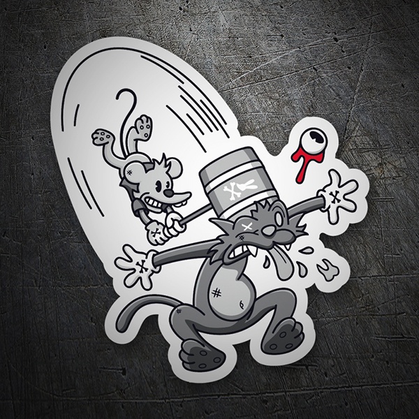 Car & Motorbike Stickers: Itchy and Scratchy retro