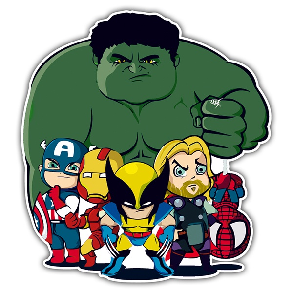 Car & Motorbike Stickers: Cartoon Avengers
