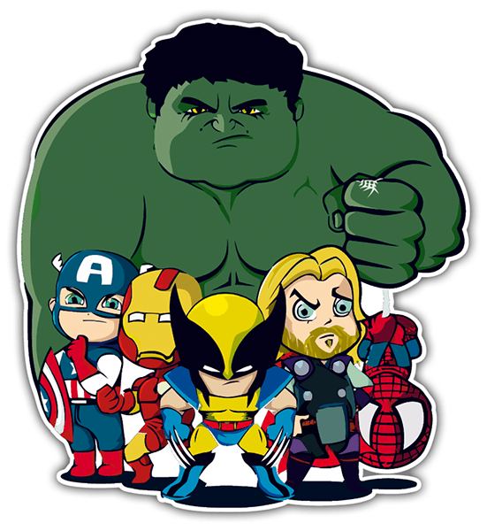Car & Motorbike Stickers: Cartoon Avengers