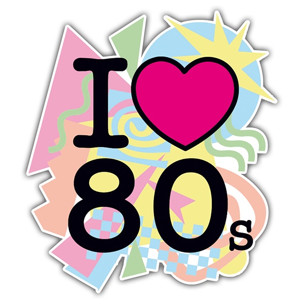 Car & Motorbike Stickers: I Love 80s