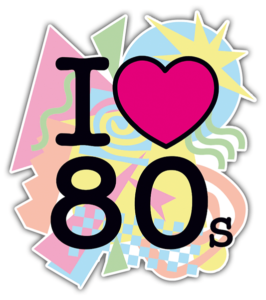 Car & Motorbike Stickers: I Love 80s 0