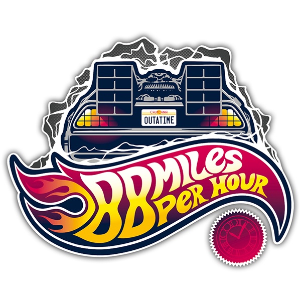 Car & Motorbike Stickers: Retro DeLorean Number 88