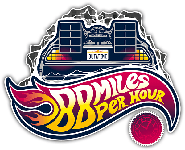 Car & Motorbike Stickers: Retro DeLorean Number 88