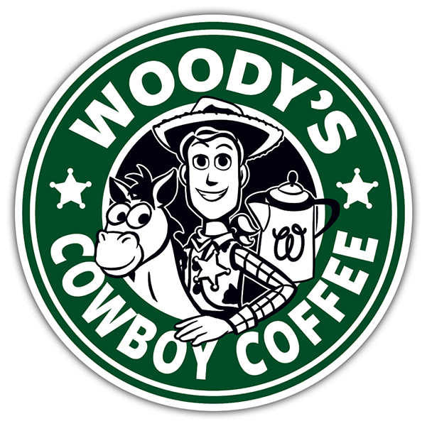 Car & Motorbike Stickers: Woody Cowboy Coffee