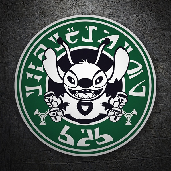 Car & Motorbike Stickers: Stitch Coffee