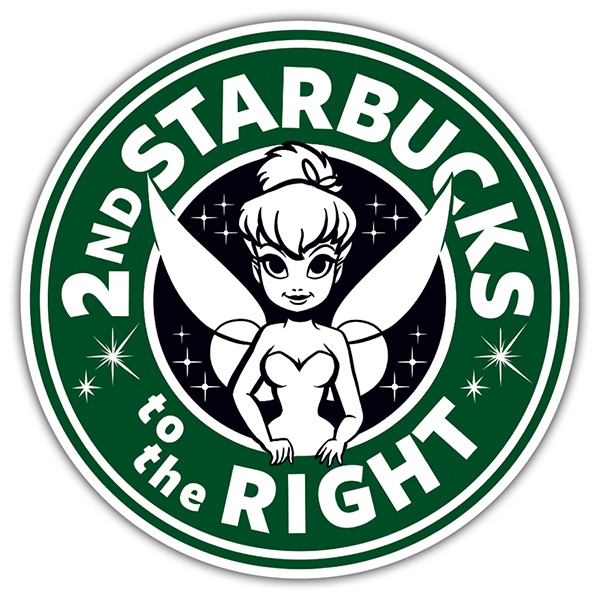 Car & Motorbike Stickers: Starbucks to the right