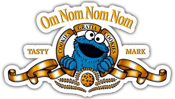 Car & Motorbike Stickers: Cookie Monster Om Nom Nom Nom