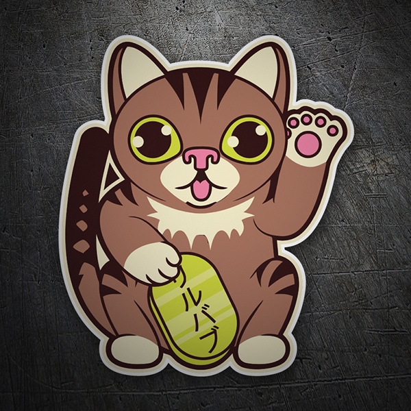 Car & Motorbike Stickers: Chinese cat greeting