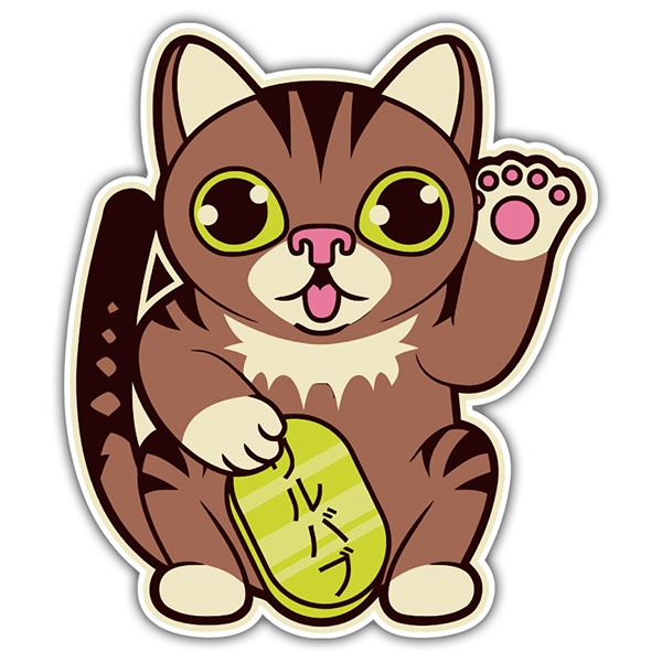 Car & Motorbike Stickers: Chinese cat greeting