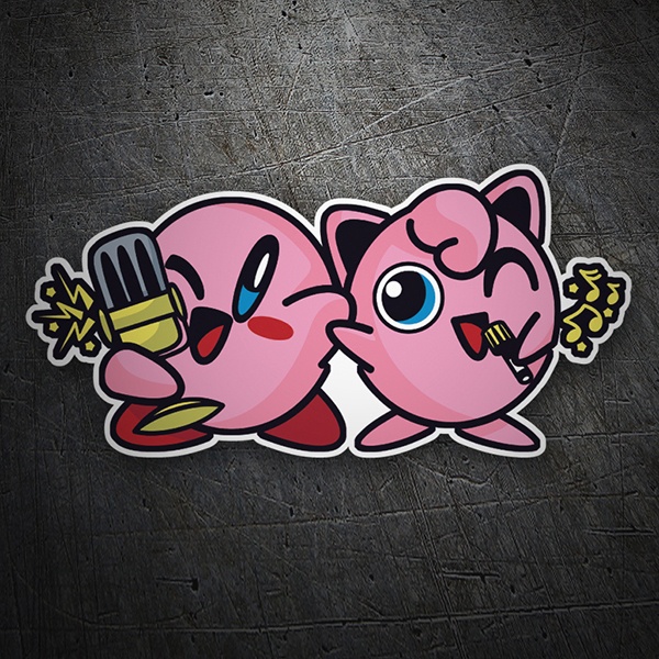 Car & Motorbike Stickers: Kirby singing 1