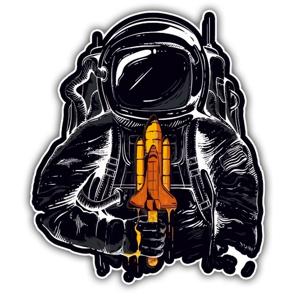 Car & Motorbike Stickers: Astronaut eating ice cream