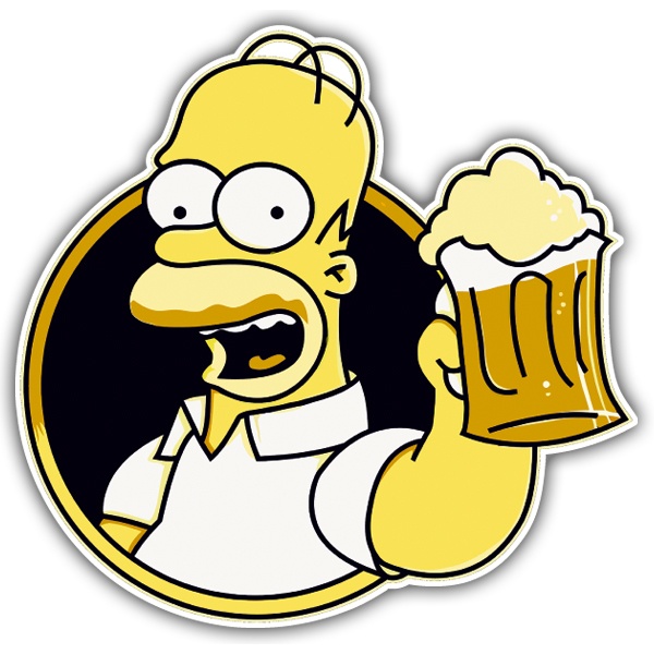 Car & Motorbike Stickers: Homer drinking beer