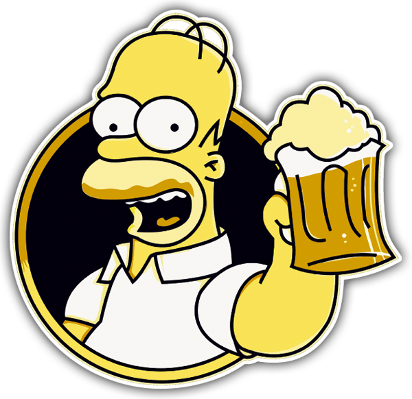 Car & Motorbike Stickers: Homer drinking beer