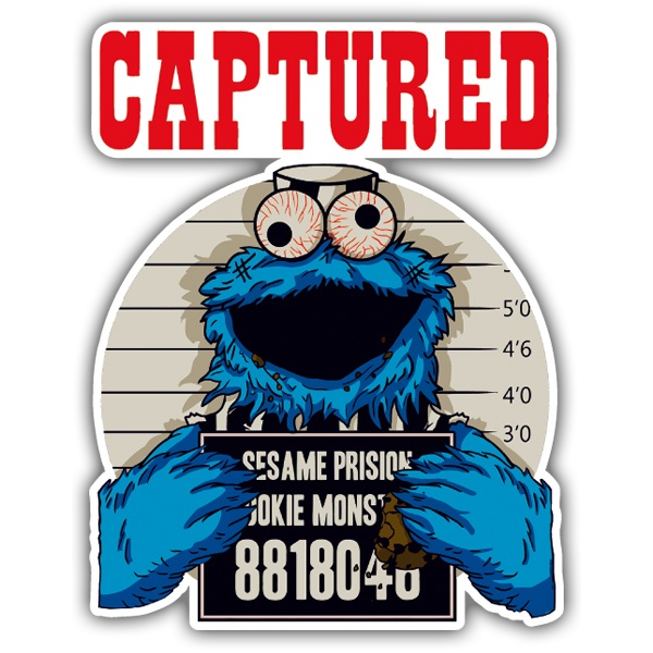Car & Motorbike Stickers: Captured cookie monster