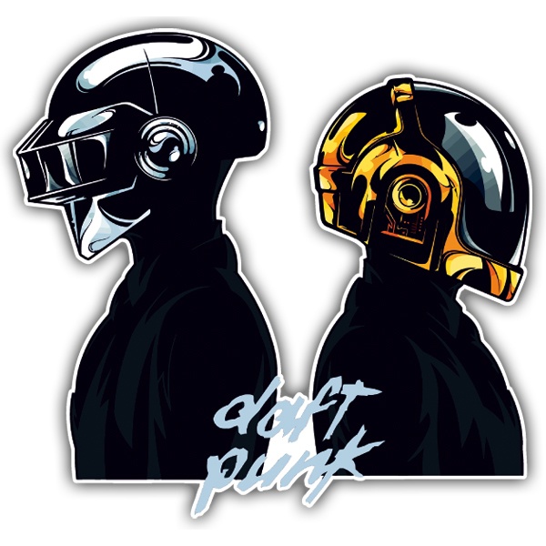 Car & Motorbike Stickers: Daft Punk with Stylized Figures
