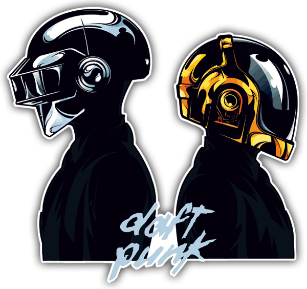 Car & Motorbike Stickers: Daft Punk with Stylized Figures
