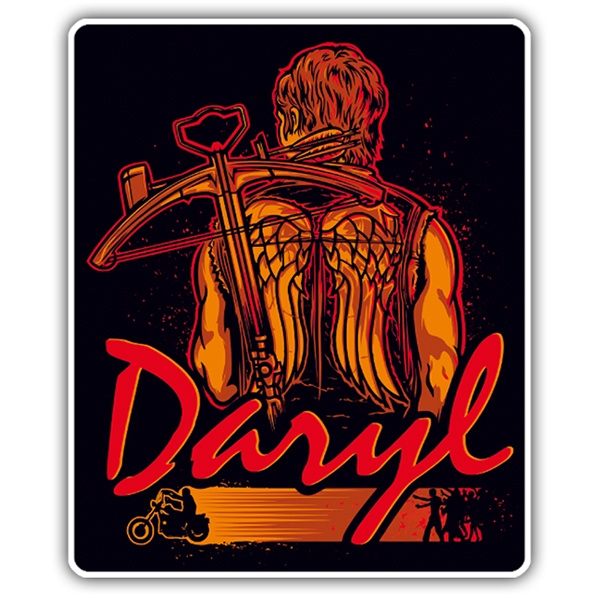Car & Motorbike Stickers: Daryl Dixon with Crossed Swords