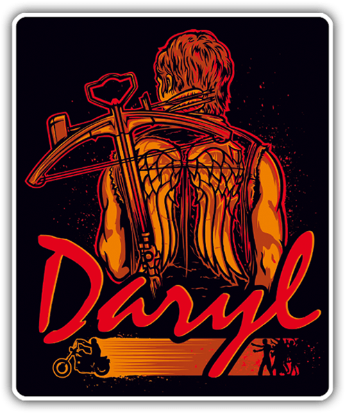 Car & Motorbike Stickers: Daryl Dixon with Crossed Swords