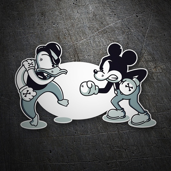 Car & Motorbike Stickers: Donald vs Mickey