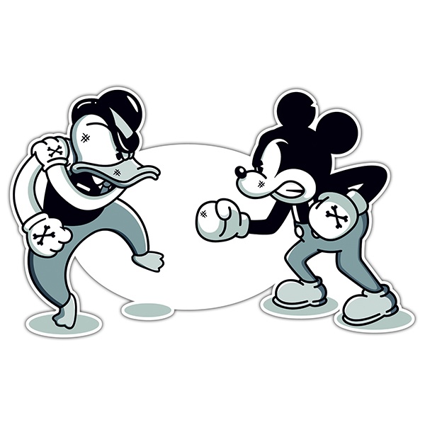 Car & Motorbike Stickers: Donald vs Mickey