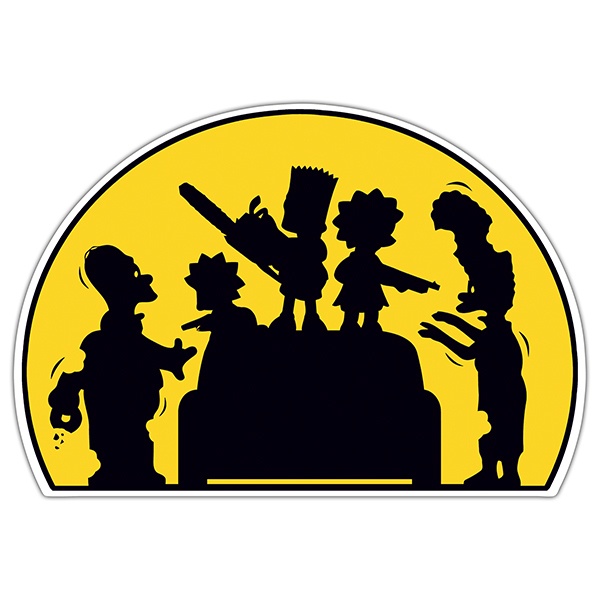 Car & Motorbike Stickers: Simpsons Children armed