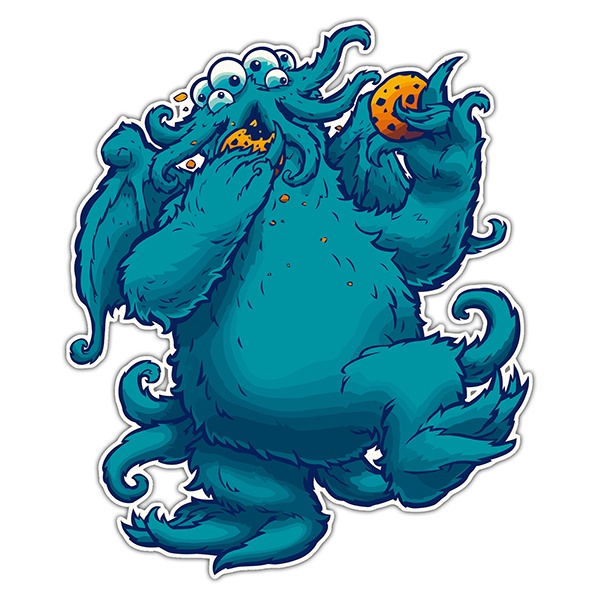 Car & Motorbike Stickers: 6 eyes cookie monster