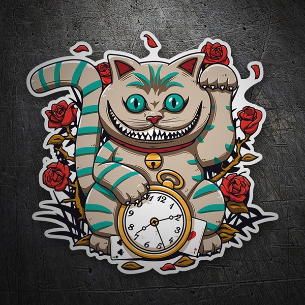 Car & Motorbike Stickers: Cheshire Cat clock