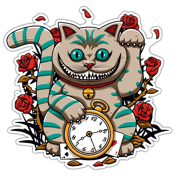 Alice in Wonderland Clock. Cheshire Cat Clock. Alice in Wonderland