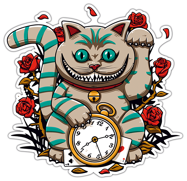 Car & Motorbike Stickers: Cheshire Cat clock