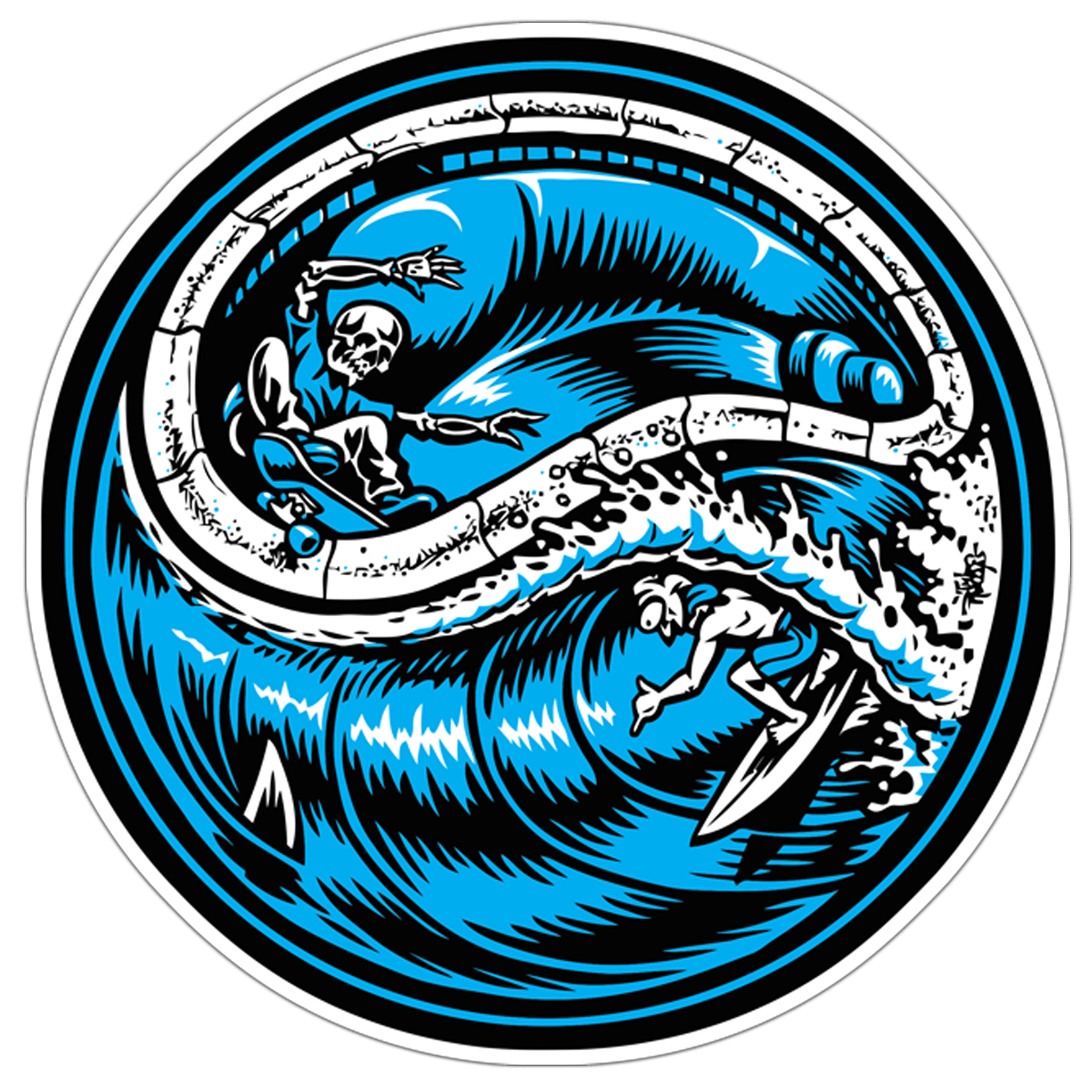Car & Motorbike Stickers: Surfing with death