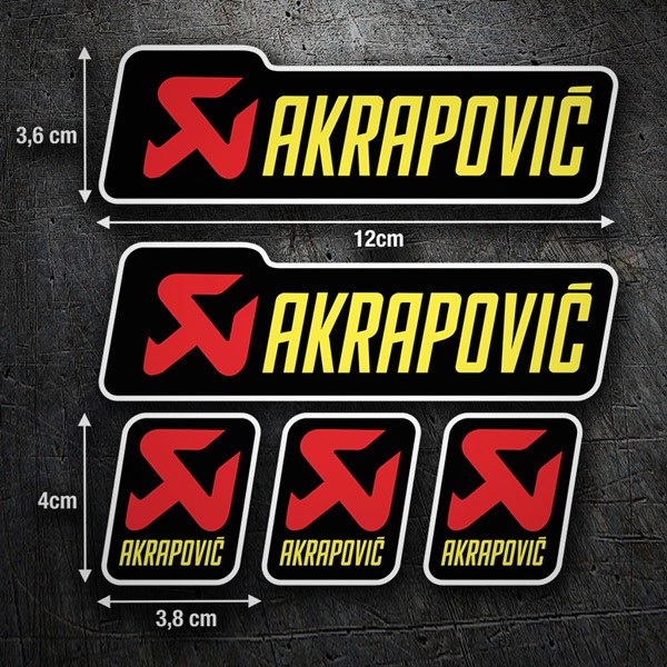 Car & Motorbike Stickers: 5X Akrapovic Set