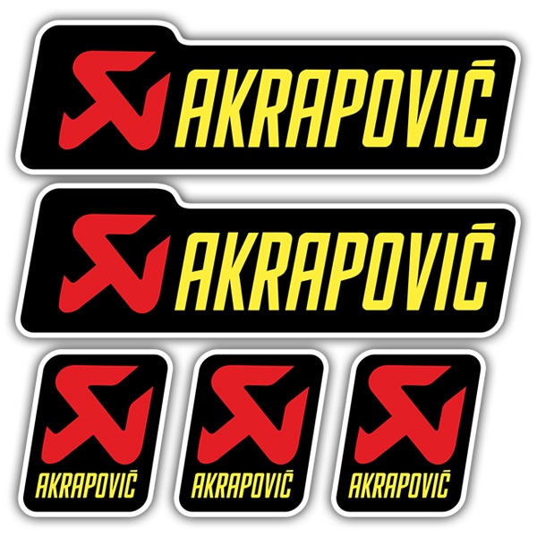 Car & Motorbike Stickers: 5X Akrapovic Set