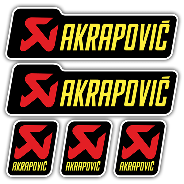 Car & Motorbike Stickers: 5X Akrapovic Set