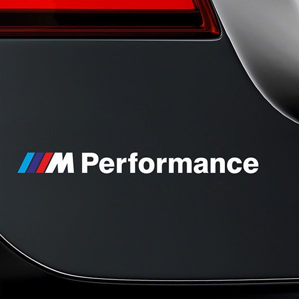 Car & Motorbike Stickers: BMW Performance White with Blue and Red Stripes