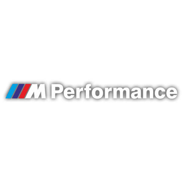 Car & Motorbike Stickers: BMW Performance White with Blue and Red Stripes