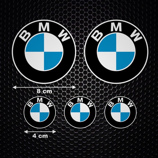 Car & Motorbike Stickers: Set 5X BMW Logo in Concentric Circle