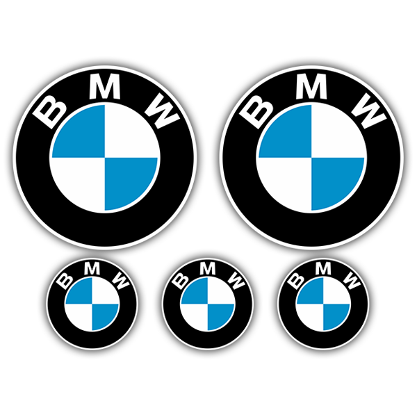 Car & Motorbike Stickers: Set 5X BMW Logo in Concentric Circle