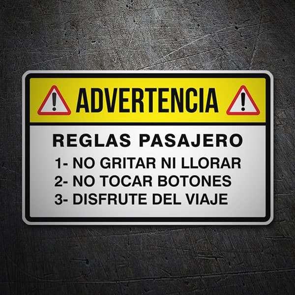 Car & Motorbike Stickers: Reglas Pasajero