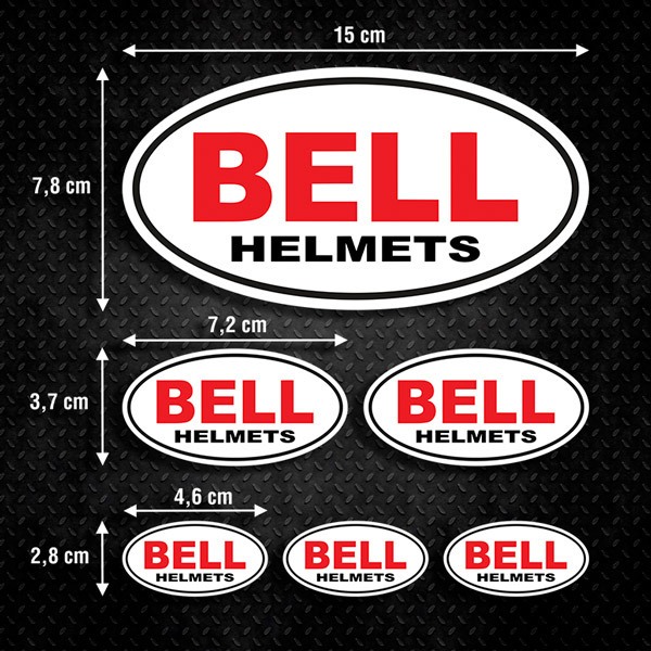 Car & Motorbike Stickers: Set Bell Helmets