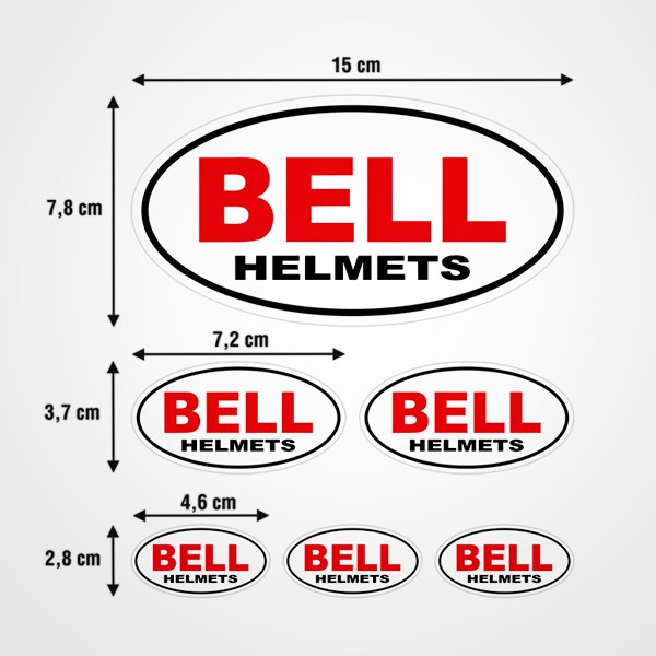 Car & Motorbike Stickers: Set Bell Helmets