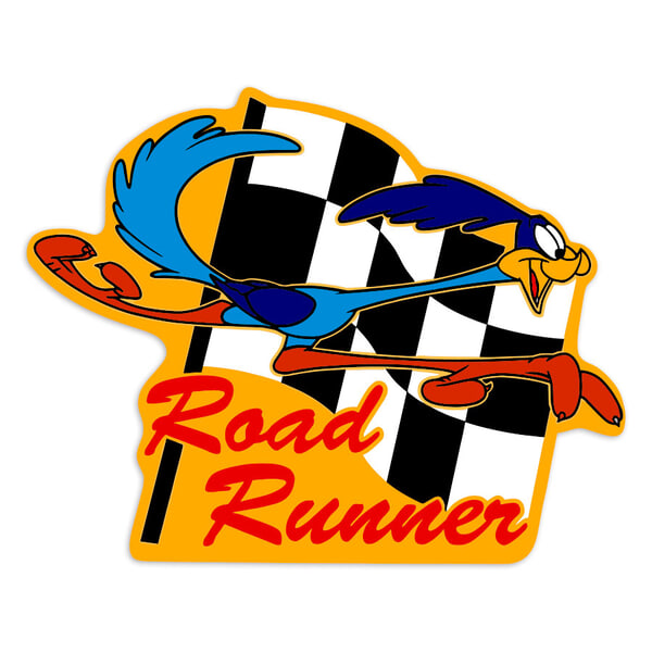 Car & Motorbike Stickers: Road Runner Racing Flag