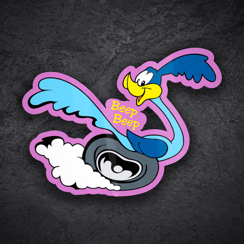 Car & Motorbike Stickers: Road Runner Wheel Beep Beep