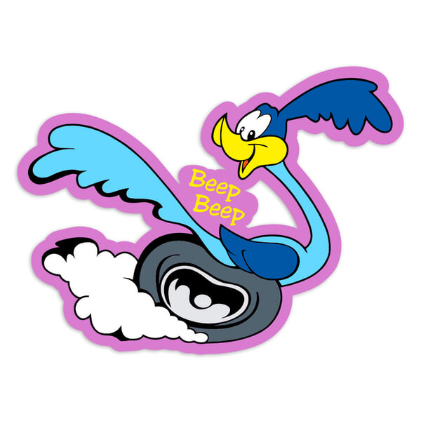 Car & Motorbike Stickers: Road Runner Wheel Beep Beep
