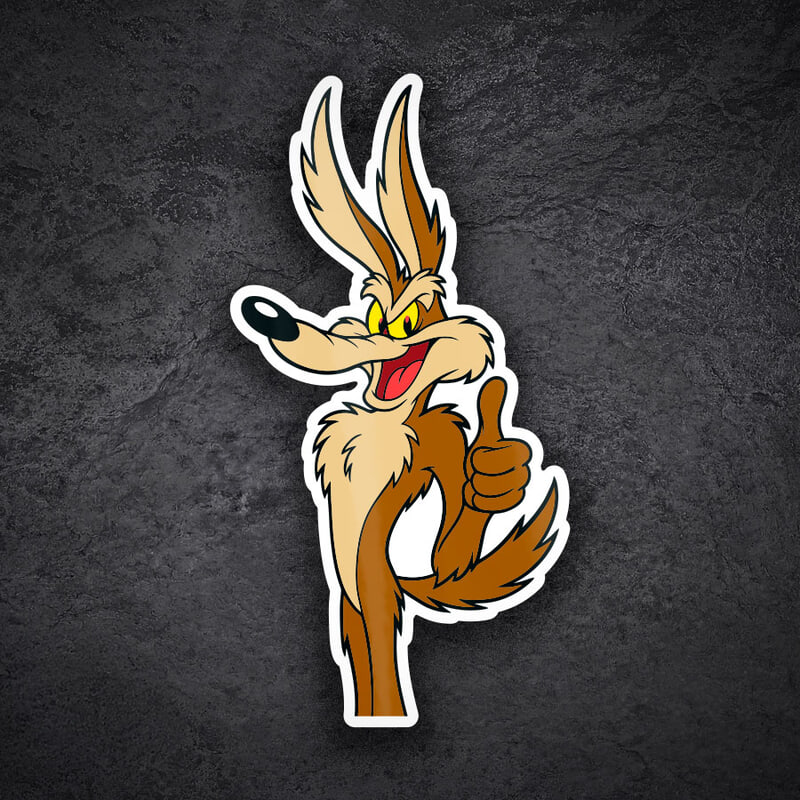 Car & Motorbike Stickers: Coyote Thumbs Up OK